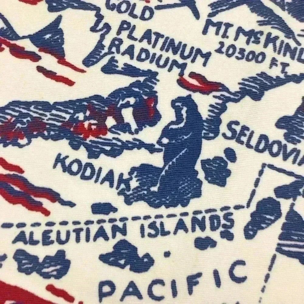 Vintage Alaska card table cloth 30 x 33.